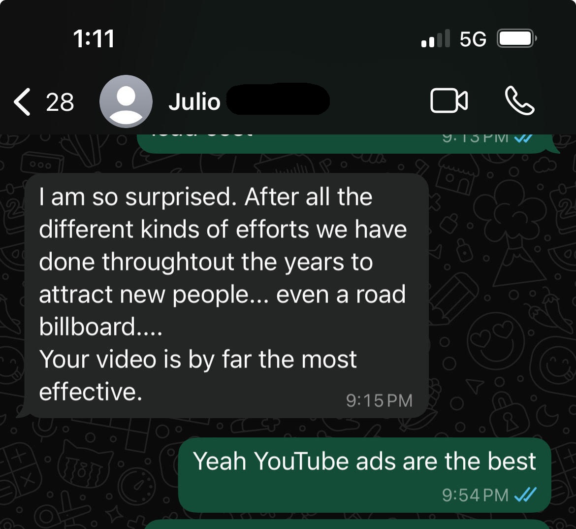 Julio — YouTube video most effective